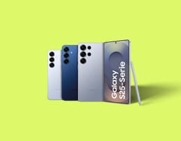 An image of all 3 Samsung Galaxy S25 models, one next to the other with the back side showing and in different colors.