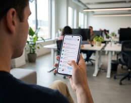 The Google Pixel 9a held in a hand.