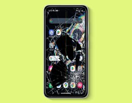 A damaged Android display.