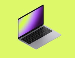 An image of a MacBook Air M1 with its screen showing vibrant and rich colors.
