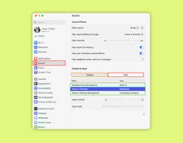 An image of Sound settings on macOS, with AirPods selected as the output device.