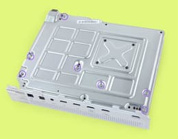An Xbox One S internal chassis with the six green screws highlighted