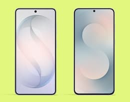 The Samsung Galaxy S25 placed next to the Galaxy S26, highlighting the design similarities between the two smartphones. 