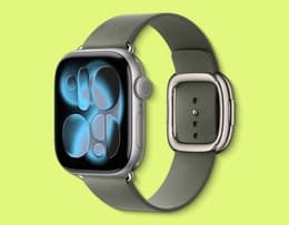 An image of the Apple Watch Series 11 in Space Gray.