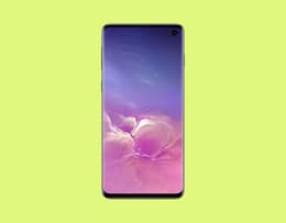 Image of the Samsung Galaxy S10 showcasing its AMOLED display and sleek form factor.