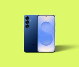 An image of the Samsung Galaxy S25 base model showing the screen and the back side.