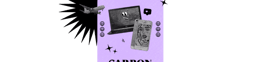 A purple banner that says "Your tech affects your carbon footprint"