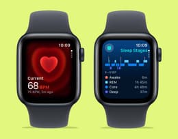 An Apple Watch SE 2 watch face displaying health stats.