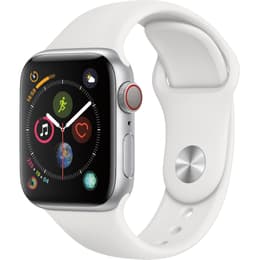 Apple Watch (Series 4) 40 mm (GPS + Cellular) - Aluminum Silver - White Sport Band
