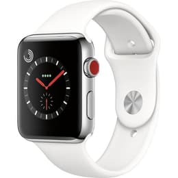 Apple Watch (Series 3) September 2017 42 mm - Aluminium Stainless Steel - Sport Band White