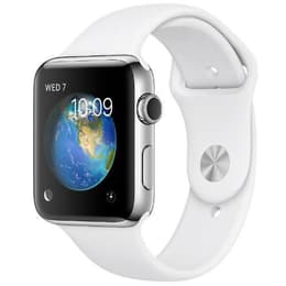 Apple Watch Series 2 38mm Stainless Steel Case - White Sport Band