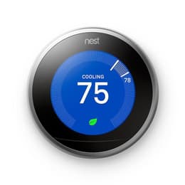 Nest T3007ES Learning Thermostat Temperature Control, with Alexa, Silver Black