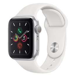 Apple Watch (Series 5) September 2019 40 mm - Aluminium Silver - Sport band White