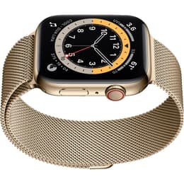Apple Watch (Series 6) September 2020 44 mm - Ceramic Gold - Milanese loop Gold