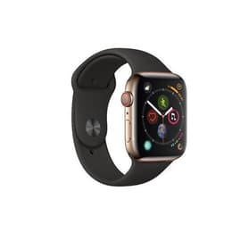 Apple Watch (Series 4) September 2018 - Cellular - 44 mm - Stainless steel  Gold - Sport band Black