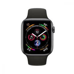 Apple Watch (Series 4) September 2018 - Cellular - 44 mm - Stainless steel  Gray - Sport band Black