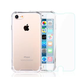 Case and 2 protective screens iPhone SE (2022/2020)/8/7/6/6S - TPU / Polycarbonate - Transparent