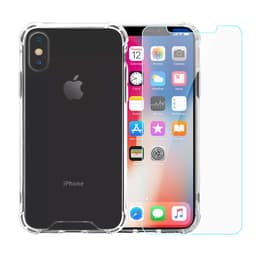 Case and 2 protective screens iPhone XS Max - Recycled plastic - Transparent