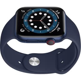 Apple Watch (Series 6) September 2020 - Cellular - 44 mm - Aluminium Blue -  Sport band Deep navy