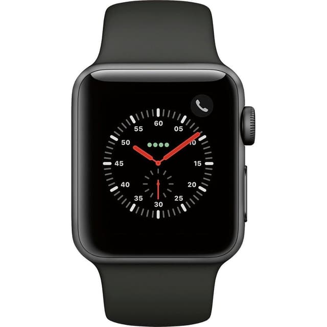 Apple Watch (Series 3) September 2017 38 mm - Aluminium Space Gray - Sport Band Gray