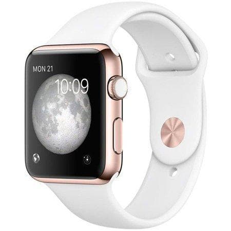 Apple Watch (Series 3) September 2017 42 mm - Aluminium Rose Gold - Sport Band White