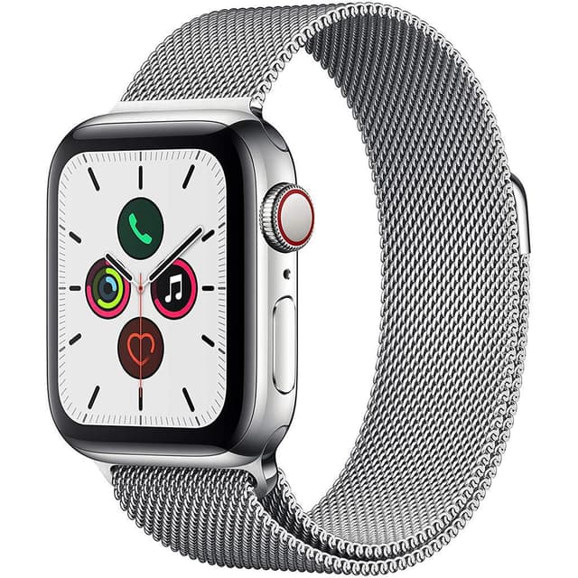 Apple Watch (Series 3) September 2017 42 mm - Stainless steel Silver - Milanese loop Silver