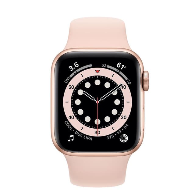 Apple Watch (Series 6) September 2020 40 mm - Stainless steel Gold - Sport band Pink