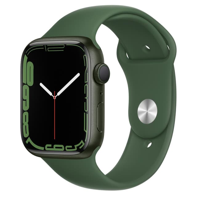Apple Watch (Series 7) October 2021 41 mm - Aluminium Black - Sport band Green