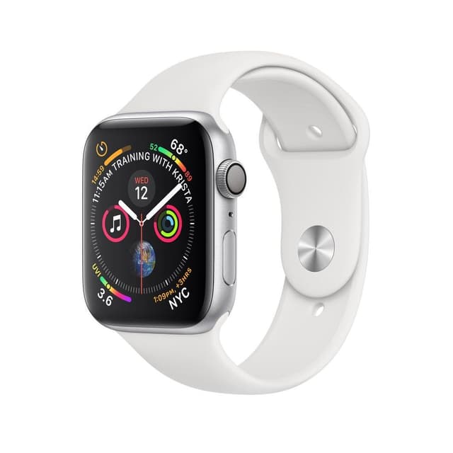 Apple Watch (Series 4) September 2018 40 mm - Aluminium Silver - Sport band White