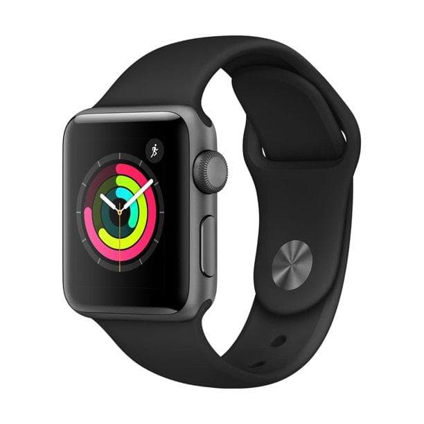 Apple Watch (Series 3) September 2017 42 mm - Ceramic Space Gray - Sport band Black