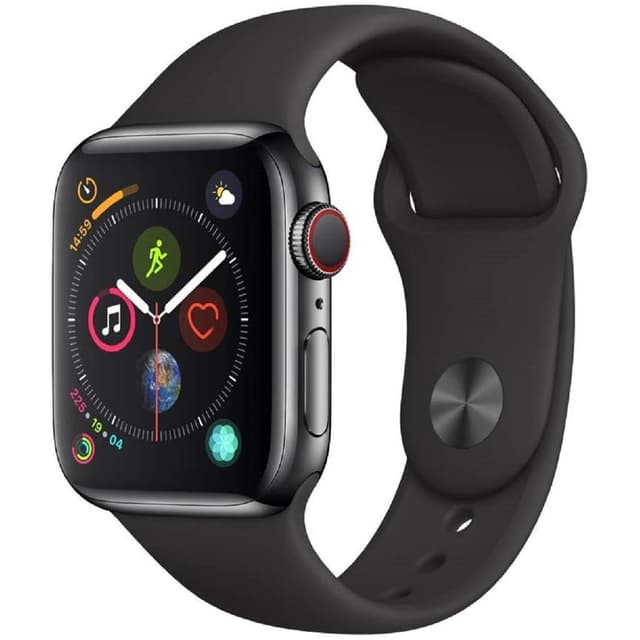Apple Watch (Series 4) September 2018 40 mm - Stainless steel Black - Sport loop Black