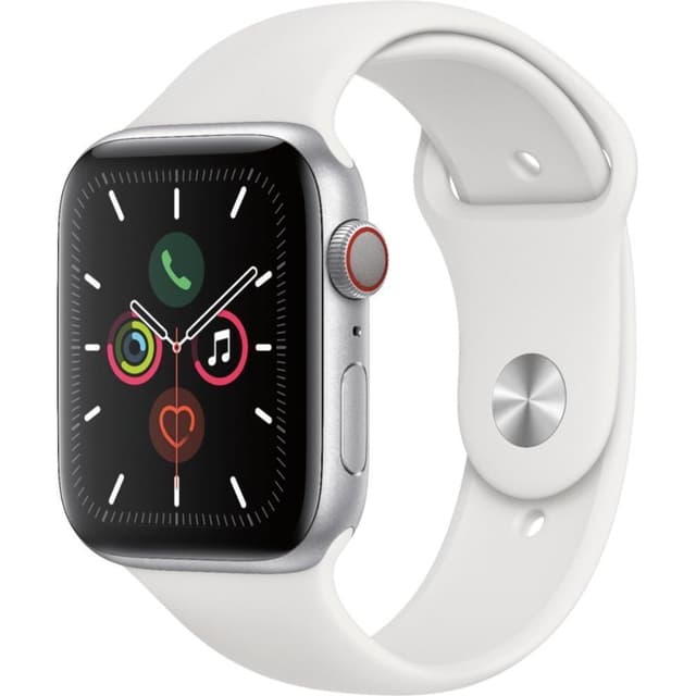 Apple Watch (Series 5) October 2020 40 mm - Aluminum Silver - Sport Band White