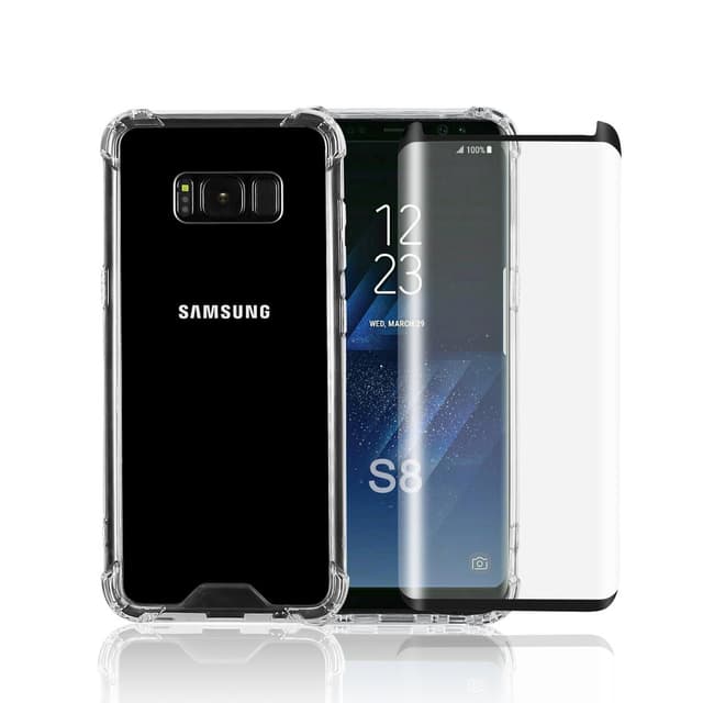 Case and 2 protective screens Galaxy S8 - Recycled plastic - Transparent