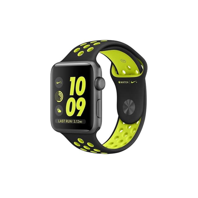 Apple Watch (Series 2) 2016 38 mm - Aluminium Space Gray - Nike Sport Black/Green