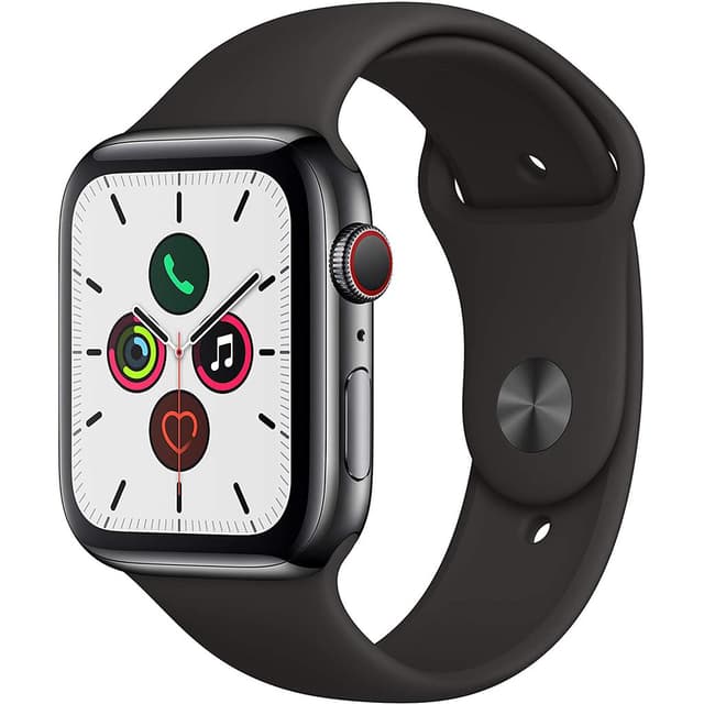 Apple Watch (Series 5) September 2019 44 mm - Stainless steel Space Gray - Sport band Black