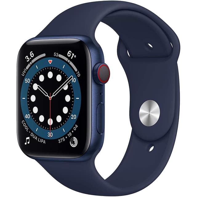 Apple Watch (Series 6) September 2020 44 mm - Aluminum Blue - Sport Band Deep Navy