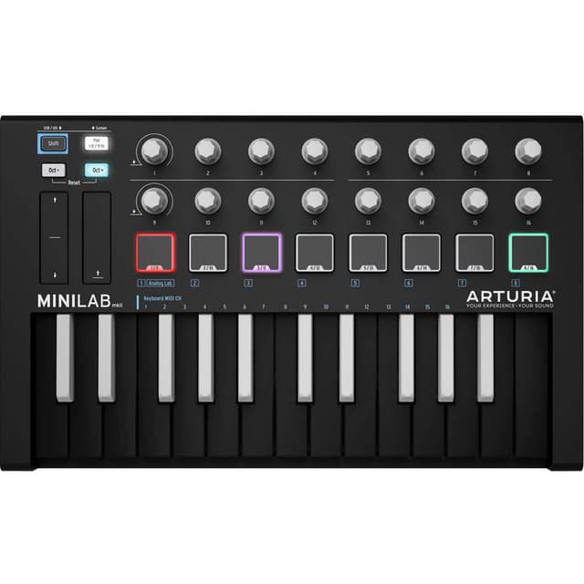 Hybrid Keyboard Controller Arturia Mini Lab MKII - Black