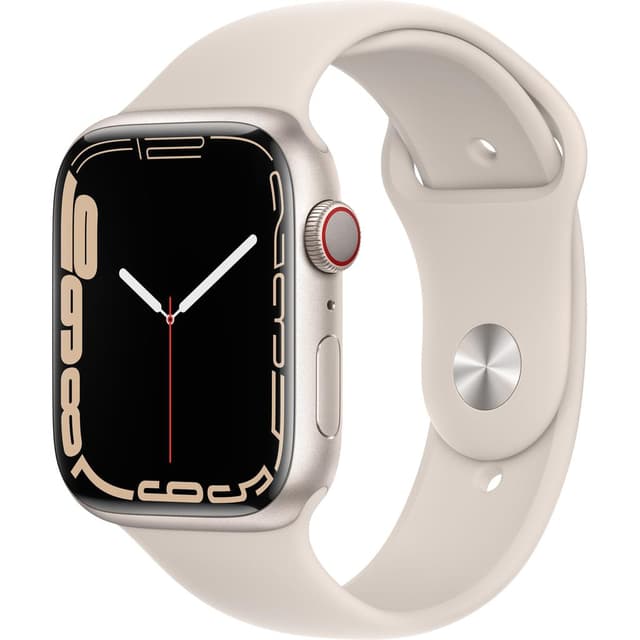 Apple Watch (Series 7) October 2021 45 mm - Aluminium Starlight - Sport band Starlight