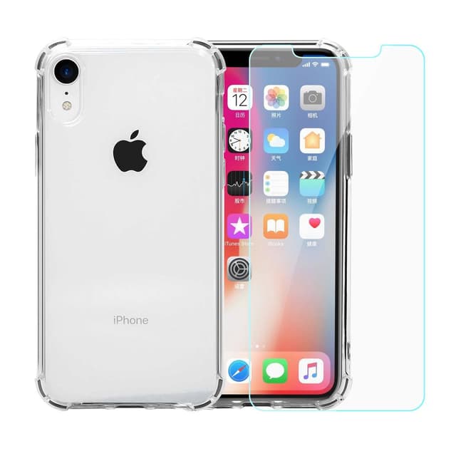 Case and 2 protective screens iPhone XR - Recycled plastic - Transparent
