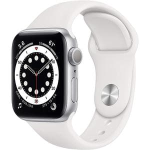Apple Watch (Series 6) September 2020 44 mm - Aluminum Silver - Sport Band White